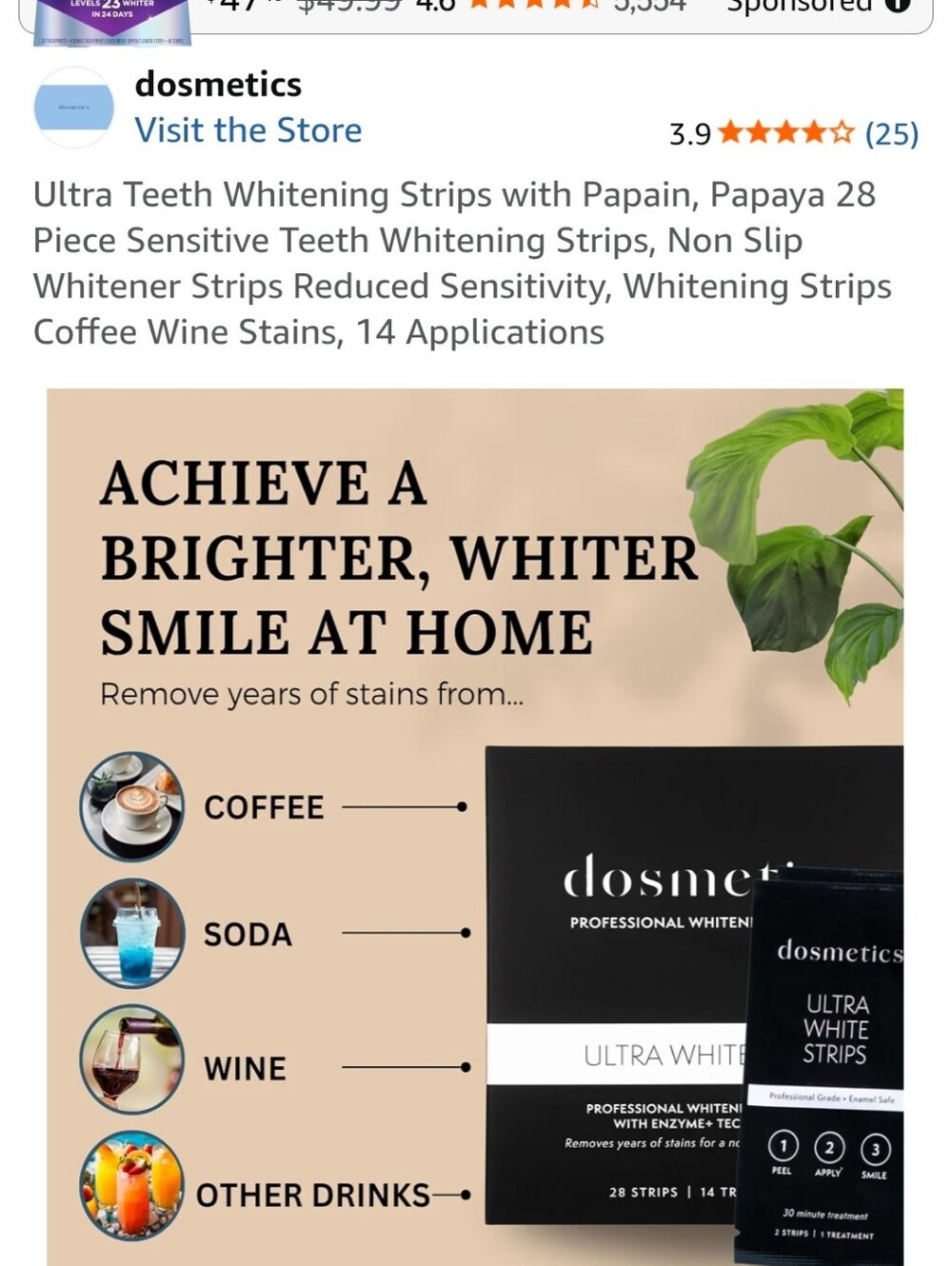Ultra White Strips Teeth Whitening Kit - Black